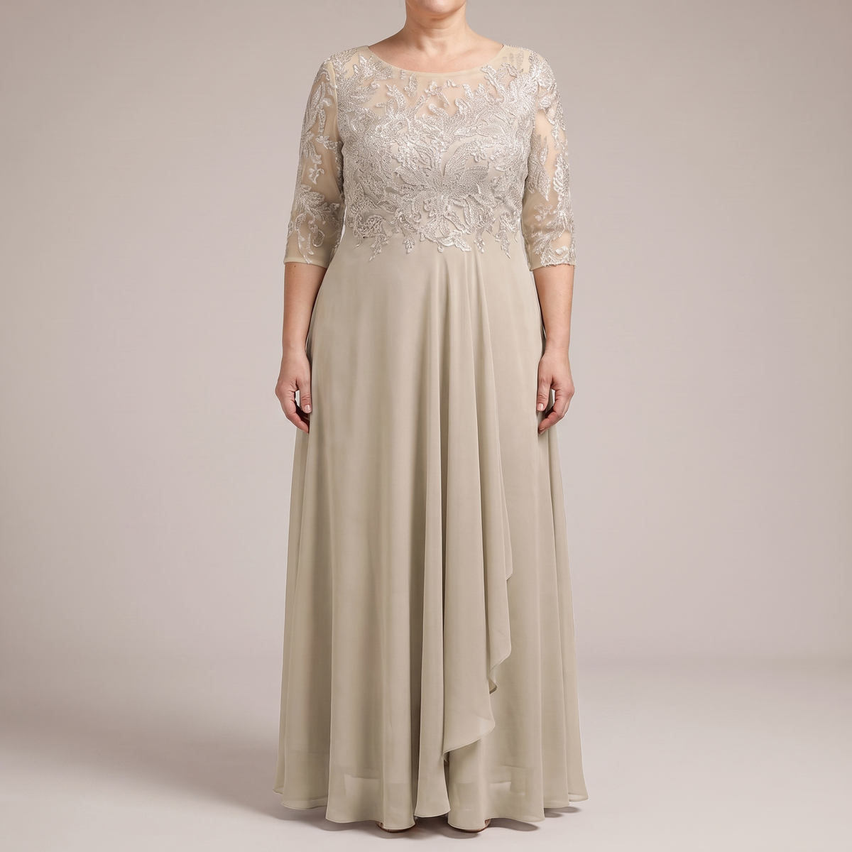 Elara – Robe en mousseline et dentelle – Caelen Paris