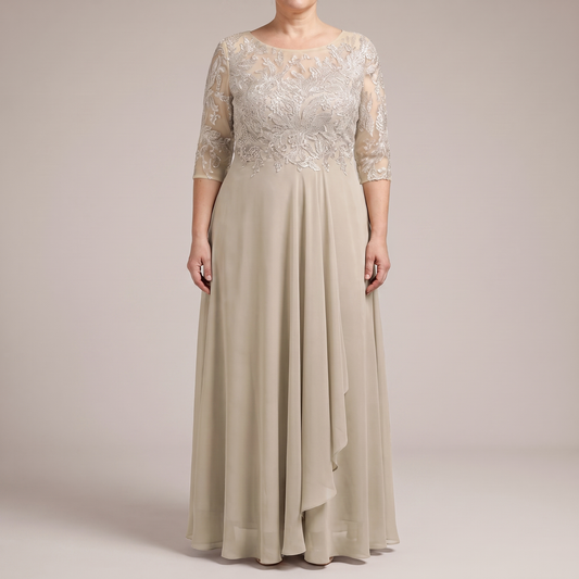 Elara – Robe en mousseline et dentelle – Caelen Paris