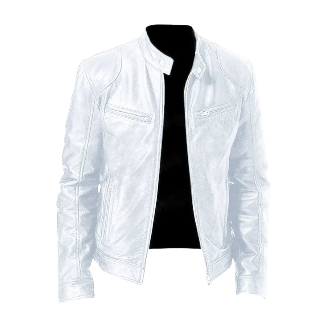 Blouson col officier Marcel blanc