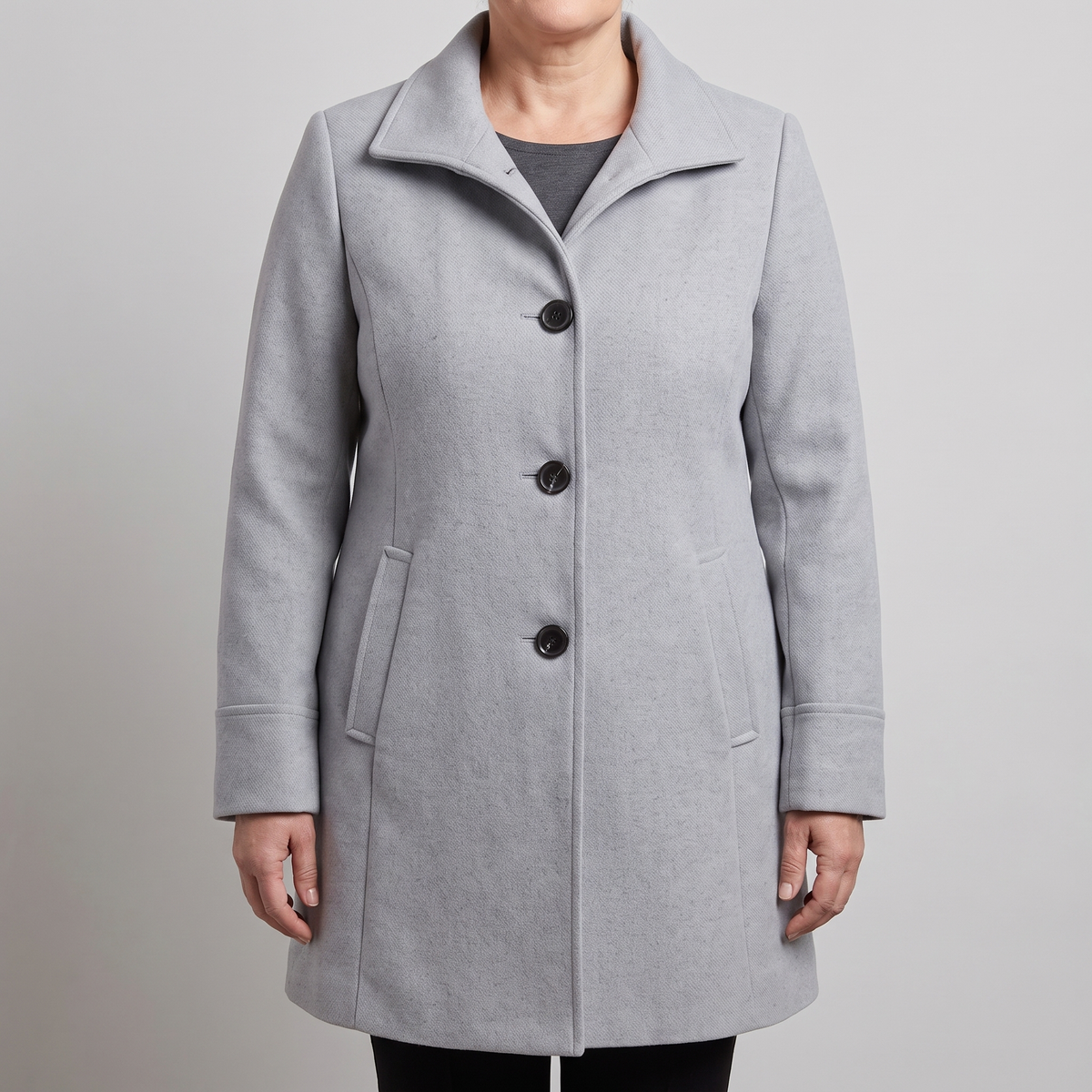 Serena – Manteau droit en laine, autre vue – Caelen Paris