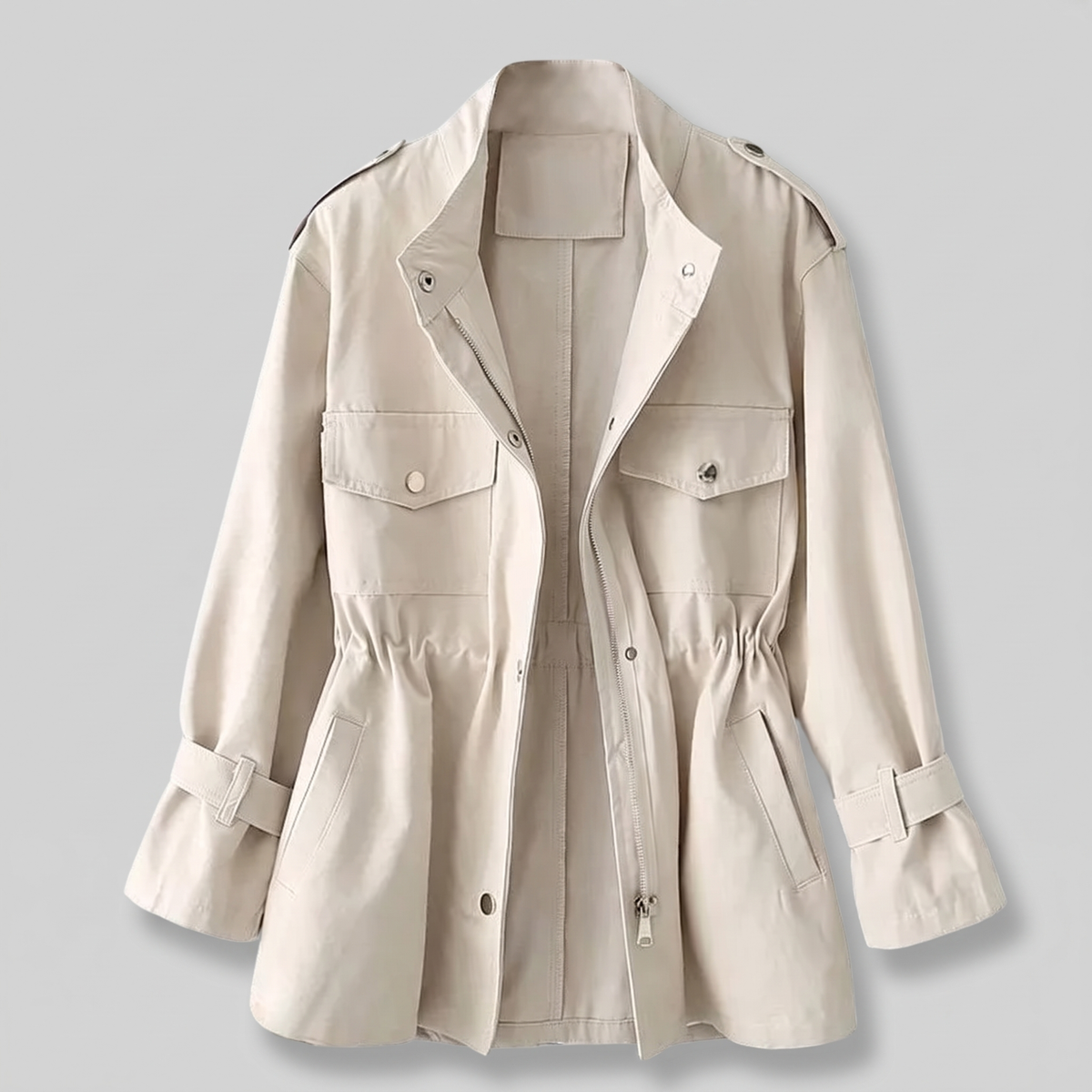 Amélie – Manteau croisé ceinturé, autre vue – Caelen Paris