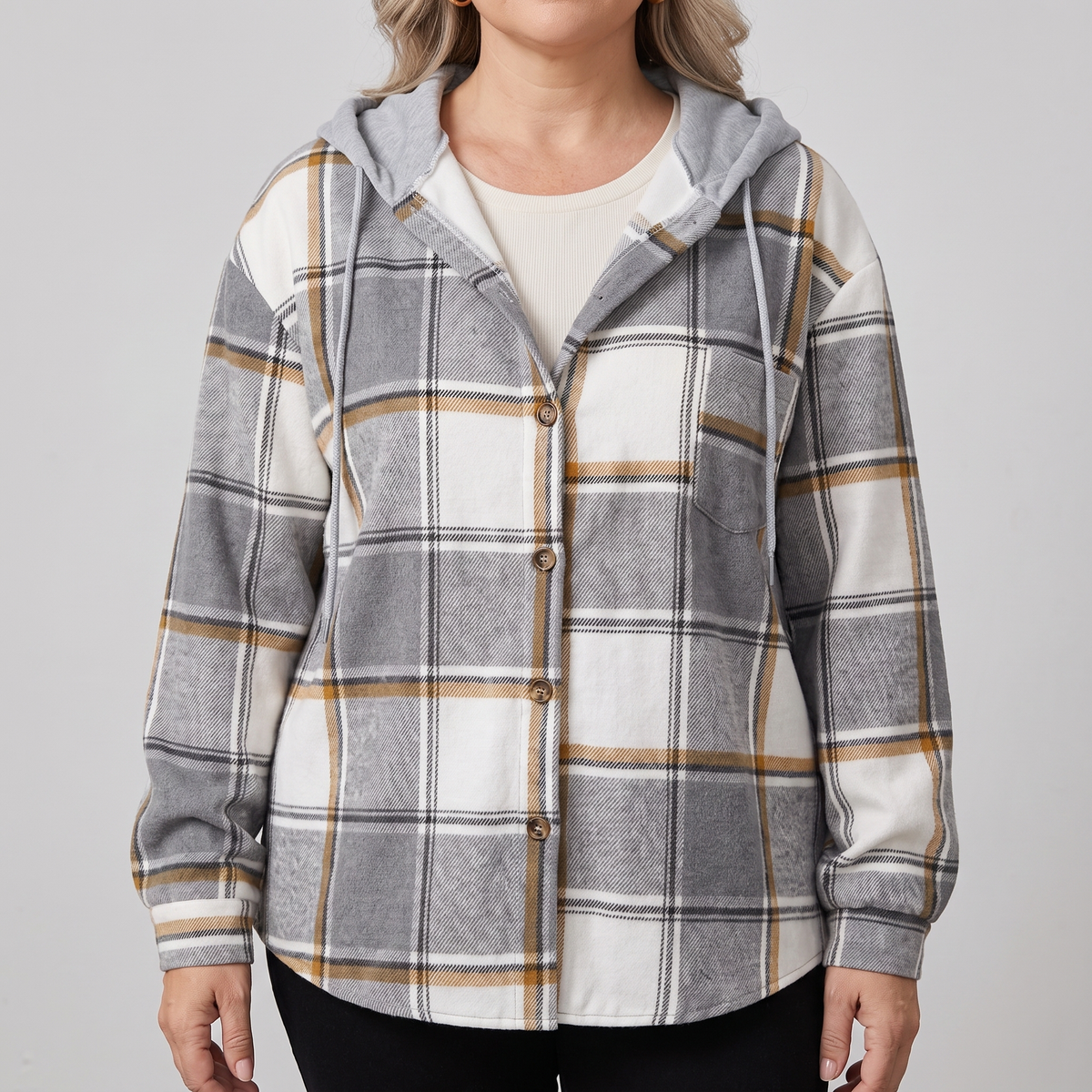 Highland – Manteau à carreaux à capuche – Caelen Paris