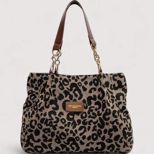 Agnès – Sac en toile léopard – Caelen Paris