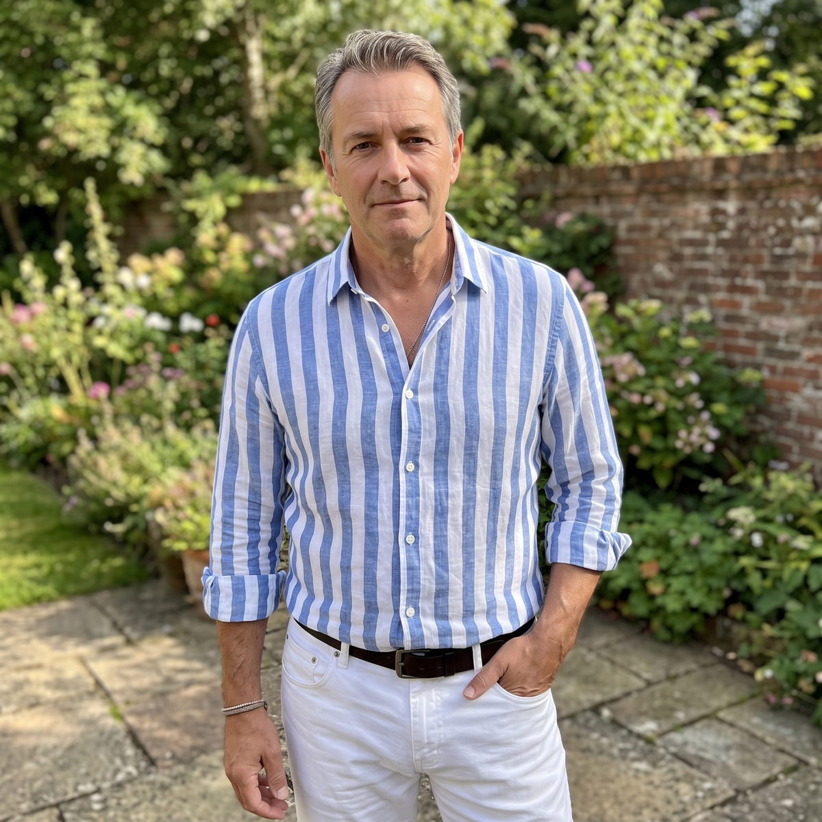 Aldebrook – Chemise d'été légère à rayures, autre vue – Caelen Paris