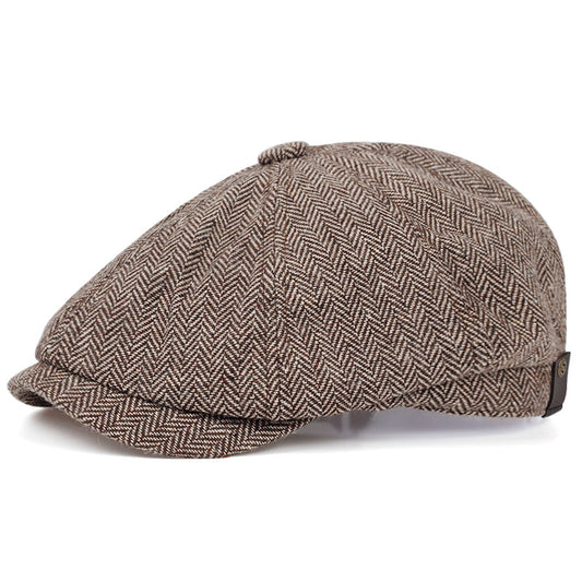 Marius casquette gavroche à chevrons marron