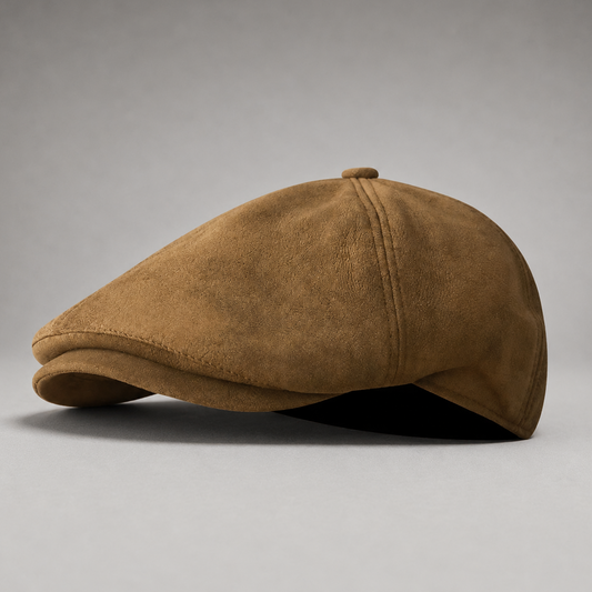 Félix, casquette gavroche en daim camel