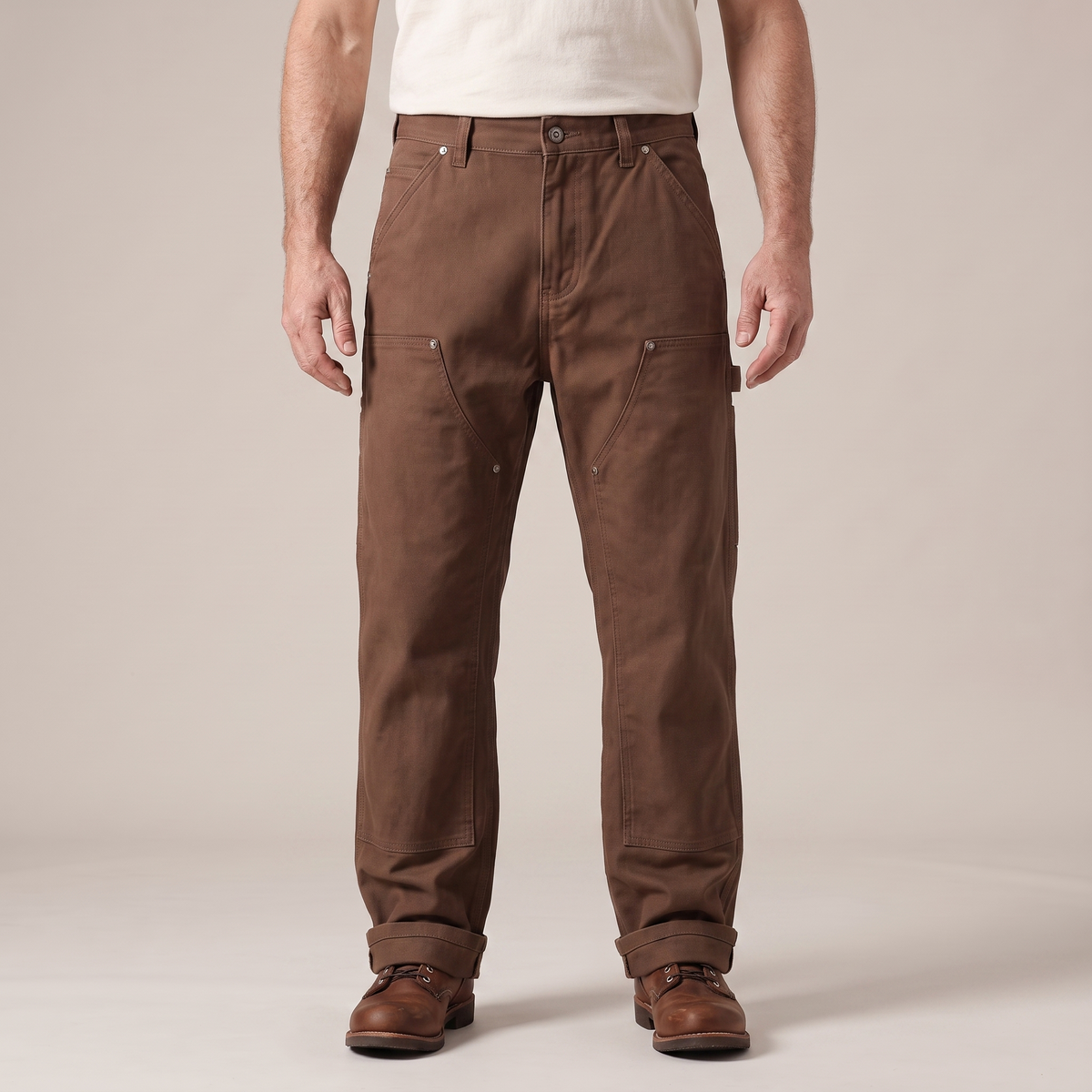Pantalon de travail droit multipoches, autre vue – Caelen Paris