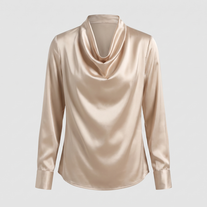 Brooklyn – Blouse satinée élégante, autre vue – Caelen Paris