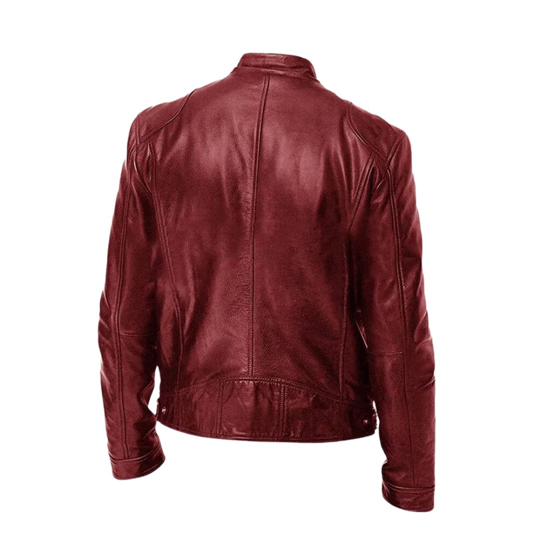 Blouson col officier Marcel bordeaux, dos