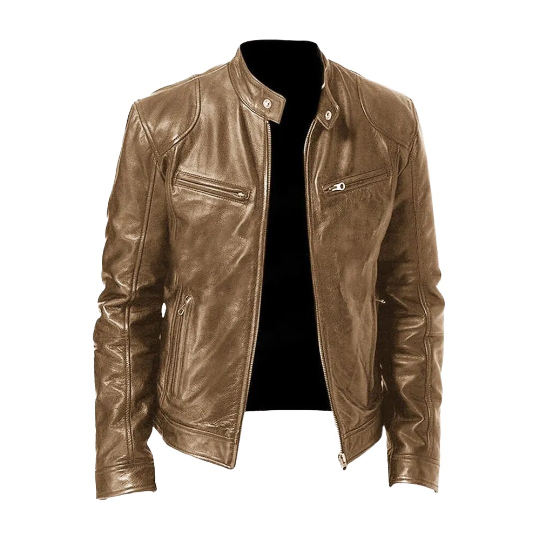 Blouson col officier Marcel camel