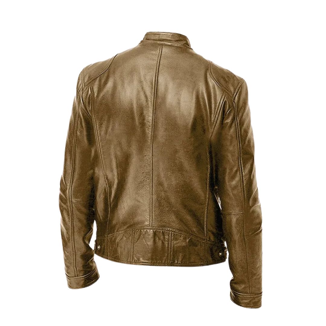 Blouson col officier Marcel camel, dos