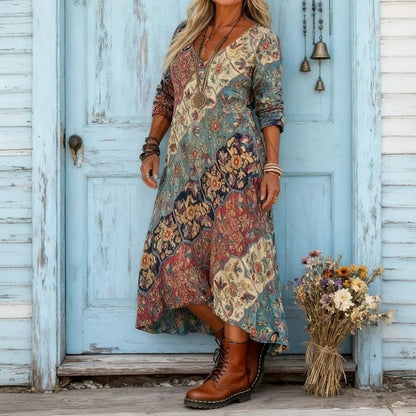 Lydia robe longue fluide imprimée