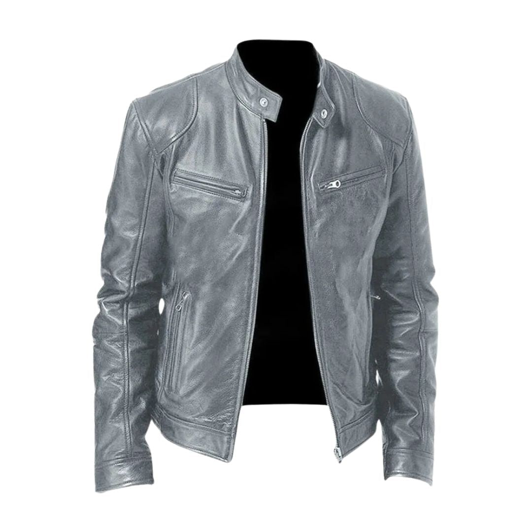 Blouson col officier Marcel gris