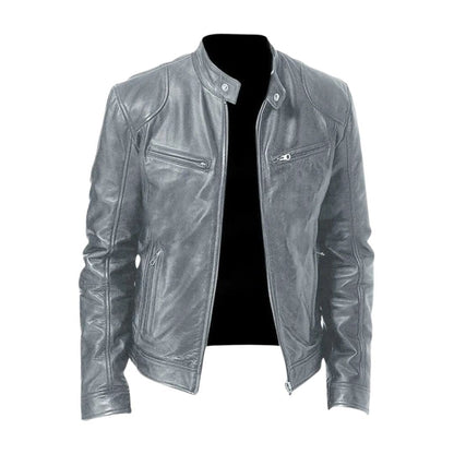 Blouson col officier Marcel gris