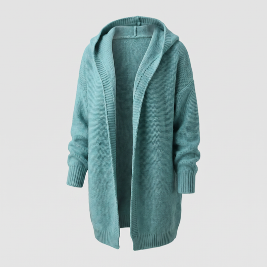 Valentina – Long gilet en maille à capuche – Caelen Paris