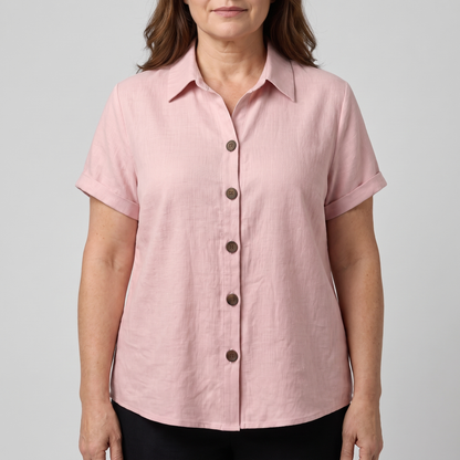 Zoé – Blouse boutonnée manches courtes – Caelen Paris