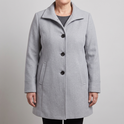 Serena – Manteau droit en laine, autre vue – Caelen Paris