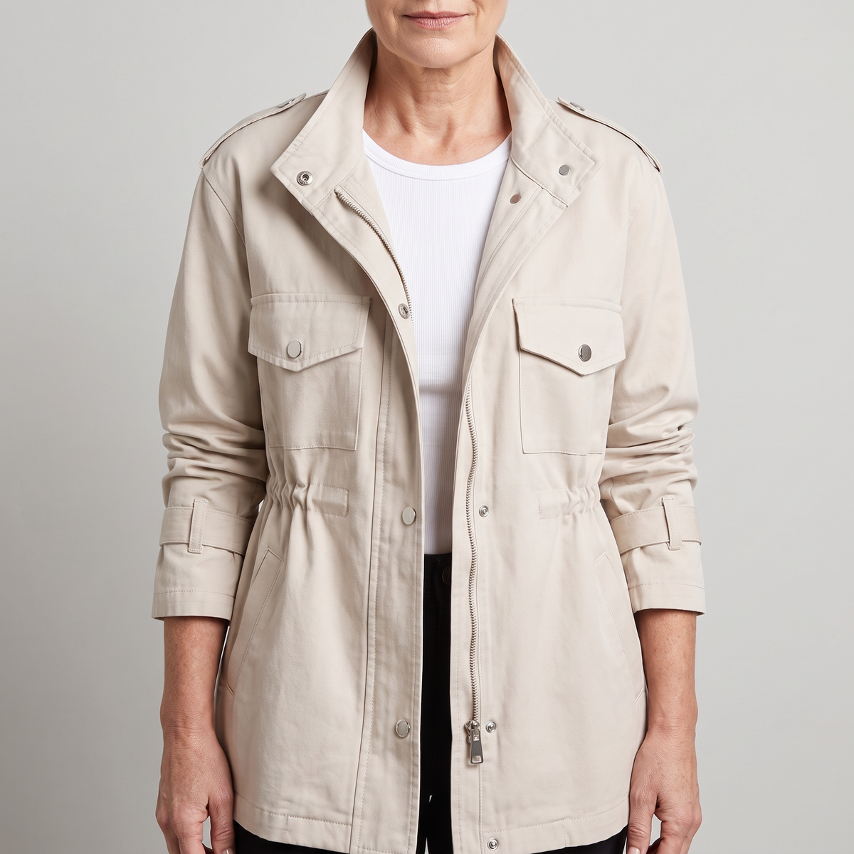 Amélie – Manteau croisé ceinturé – Caelen Paris
