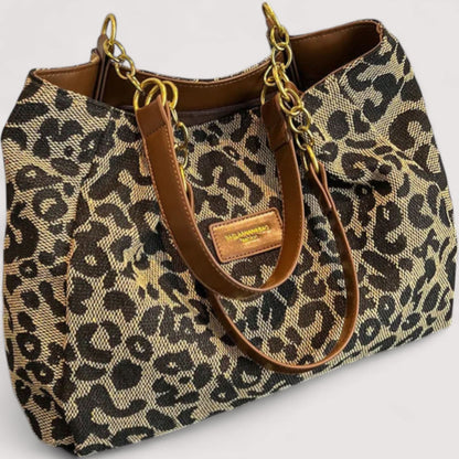 Agnès – Sac en toile léopard, autre vue – Caelen Paris