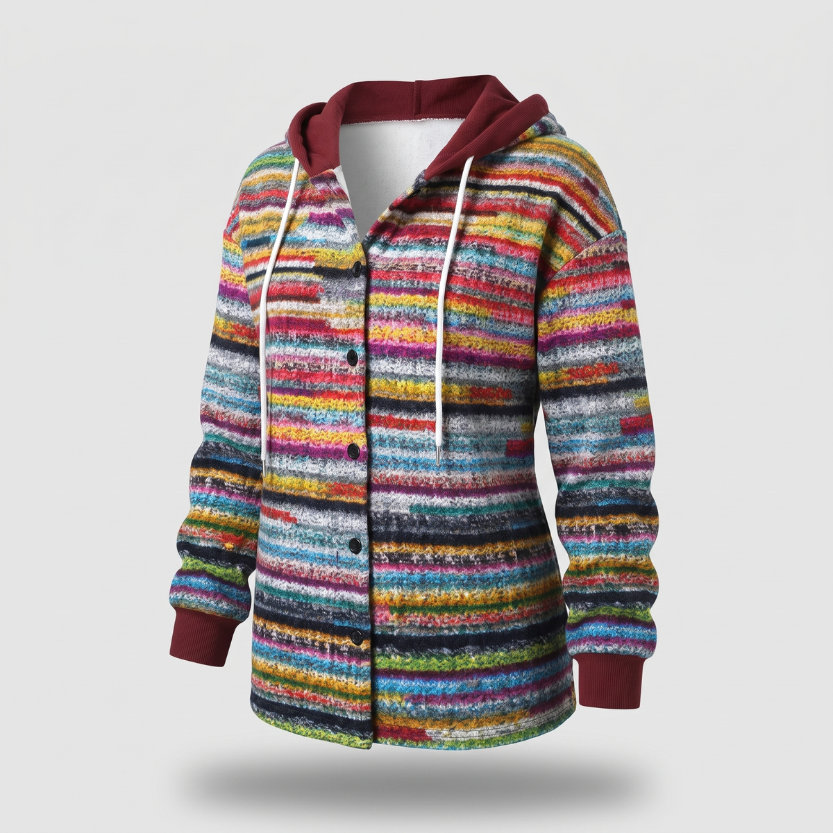 Highland – Manteau à carreaux à capuche, autre vue – Caelen Paris