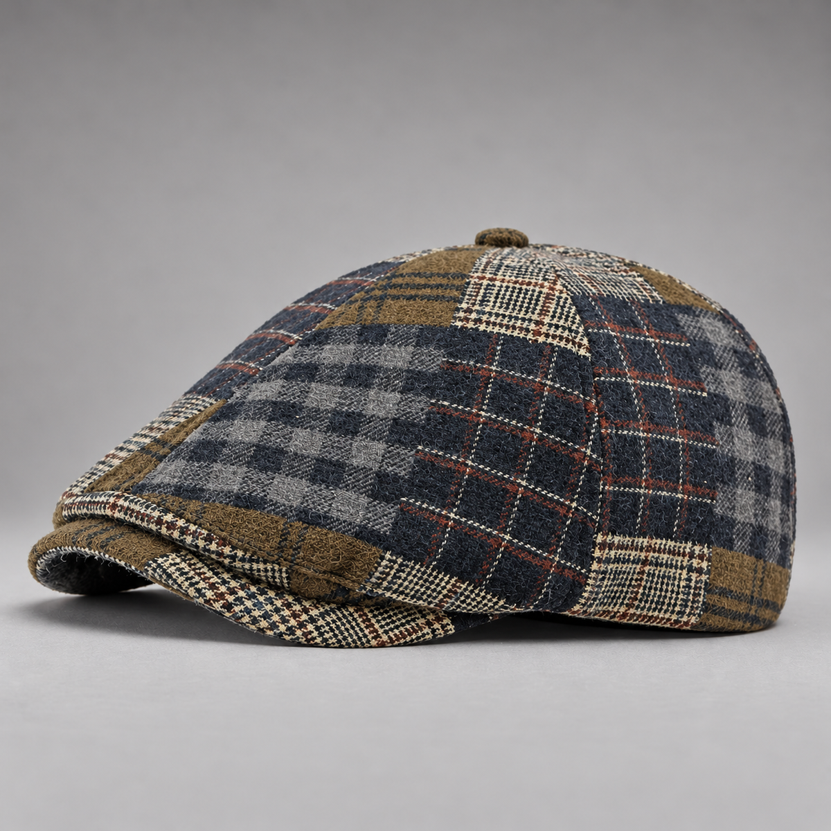Casquette gavroche patchwork bleu marine