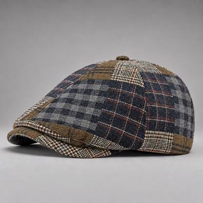 Casquette gavroche patchwork bleu marine