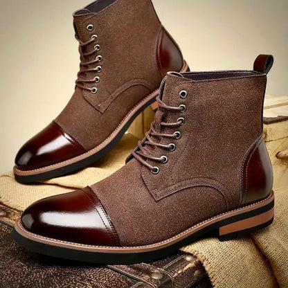 Bottines richelieu bicolores marron