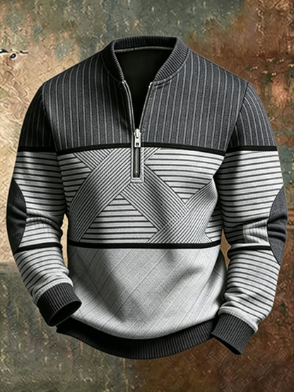 Bastien pull demi-zip gris