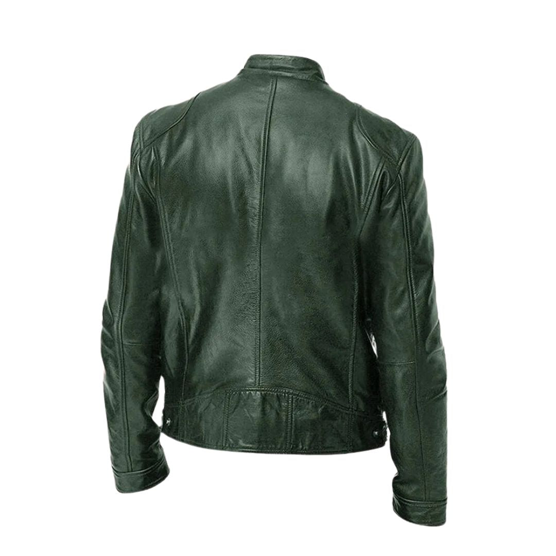 Blouson col officier Marcel vert foncé, dos
