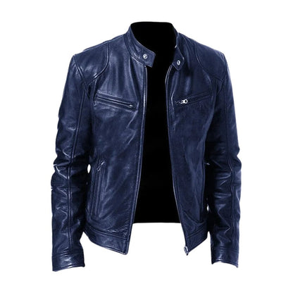Blouson col officier Marcel bleu marine