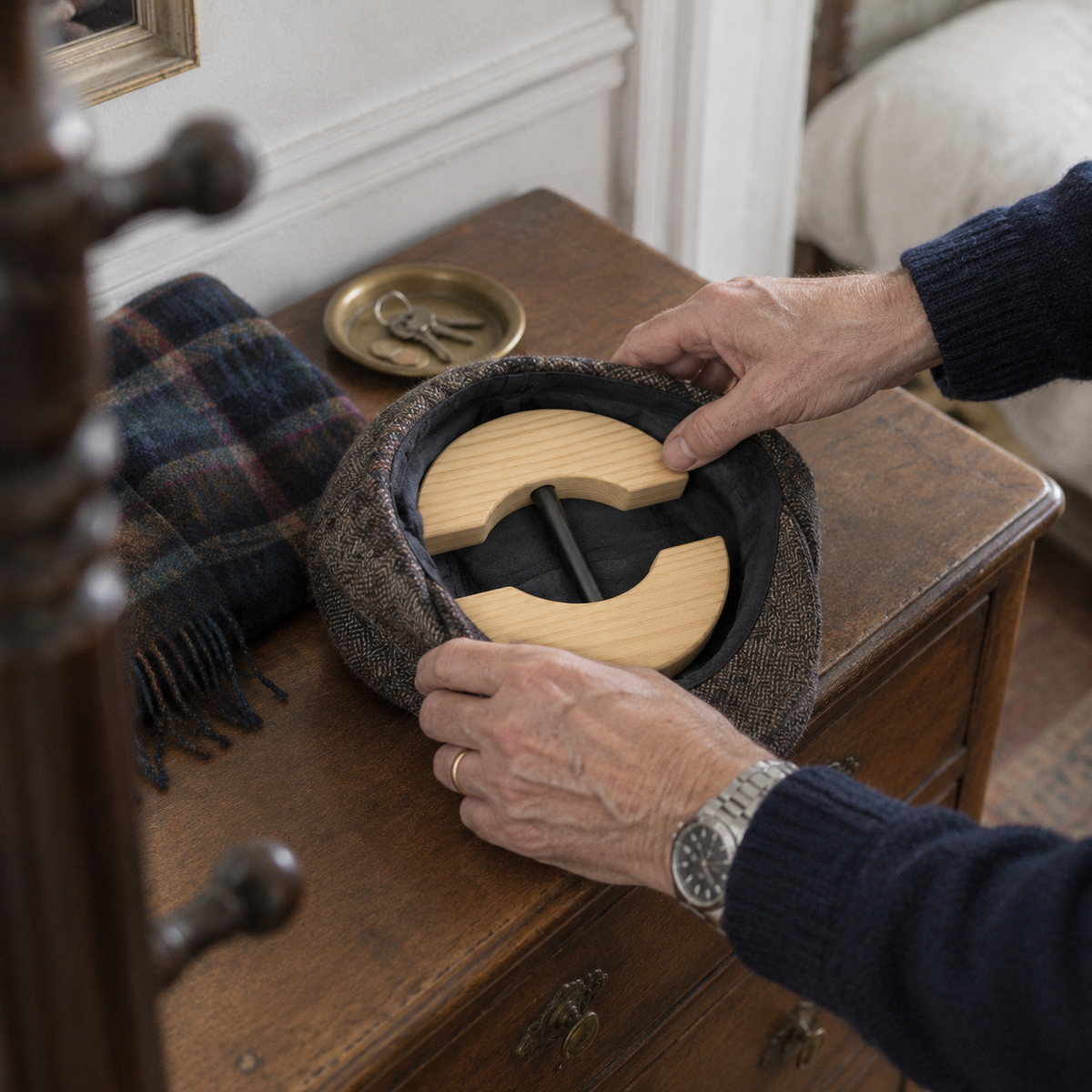 Auguste | Forme en bois pour casquette plate