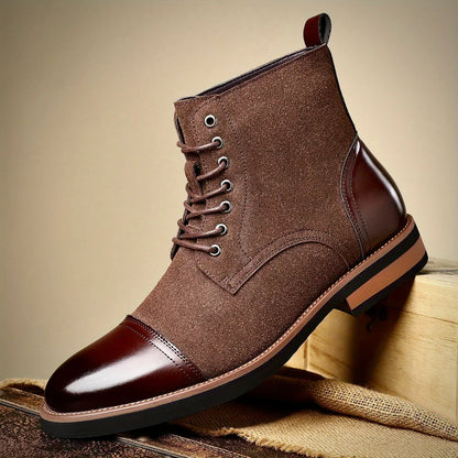 Bottines richelieu bicolores marron