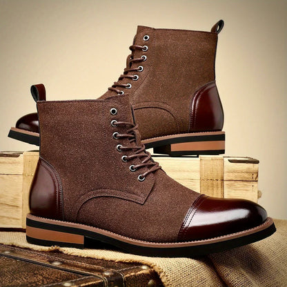 Bottines richelieu bicolores marron