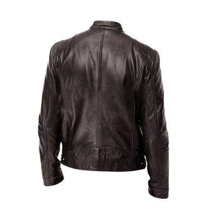 Blouson col officier Marcel marron foncé, dos