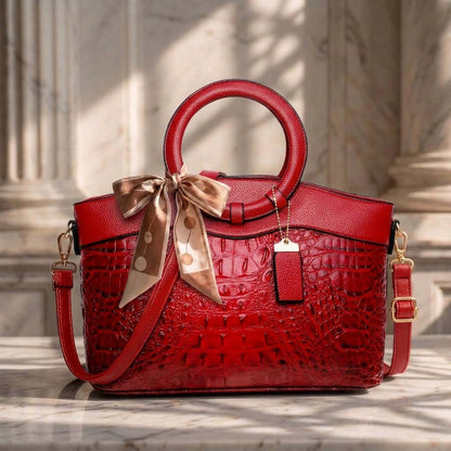 Adrienne sac effet croco rouge