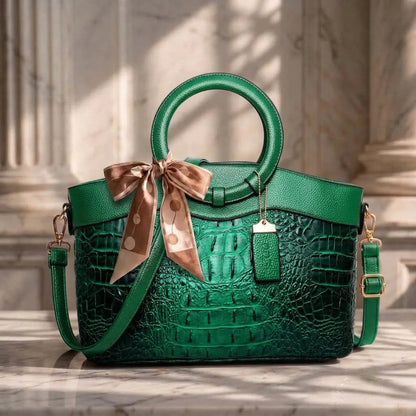 Adrienne sac effet croco vert émeraude