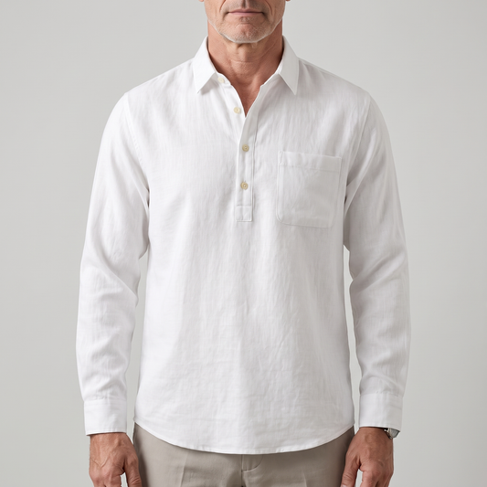 Aldridge – Chemise coton-lin col Mao – Caelen Paris