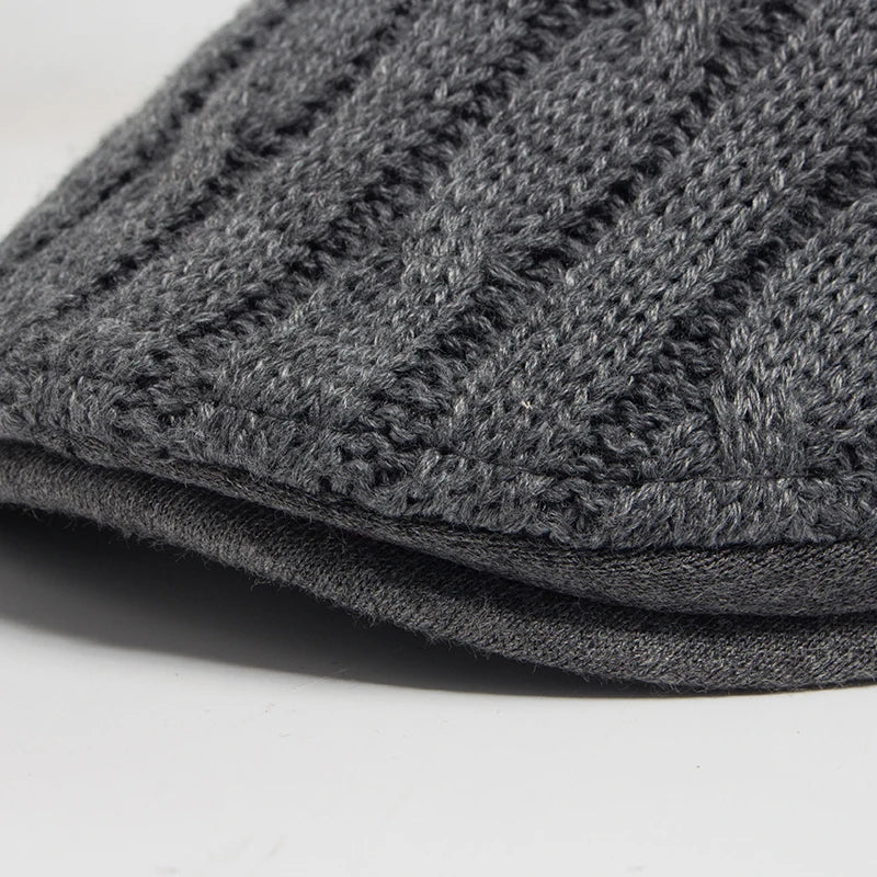 Bernard, casquette en maille : détail des torsades