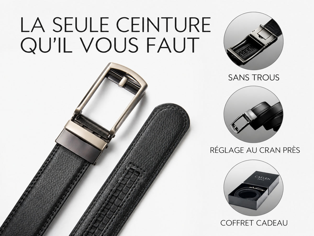 Honoré, ceinture en cuir à cliquet