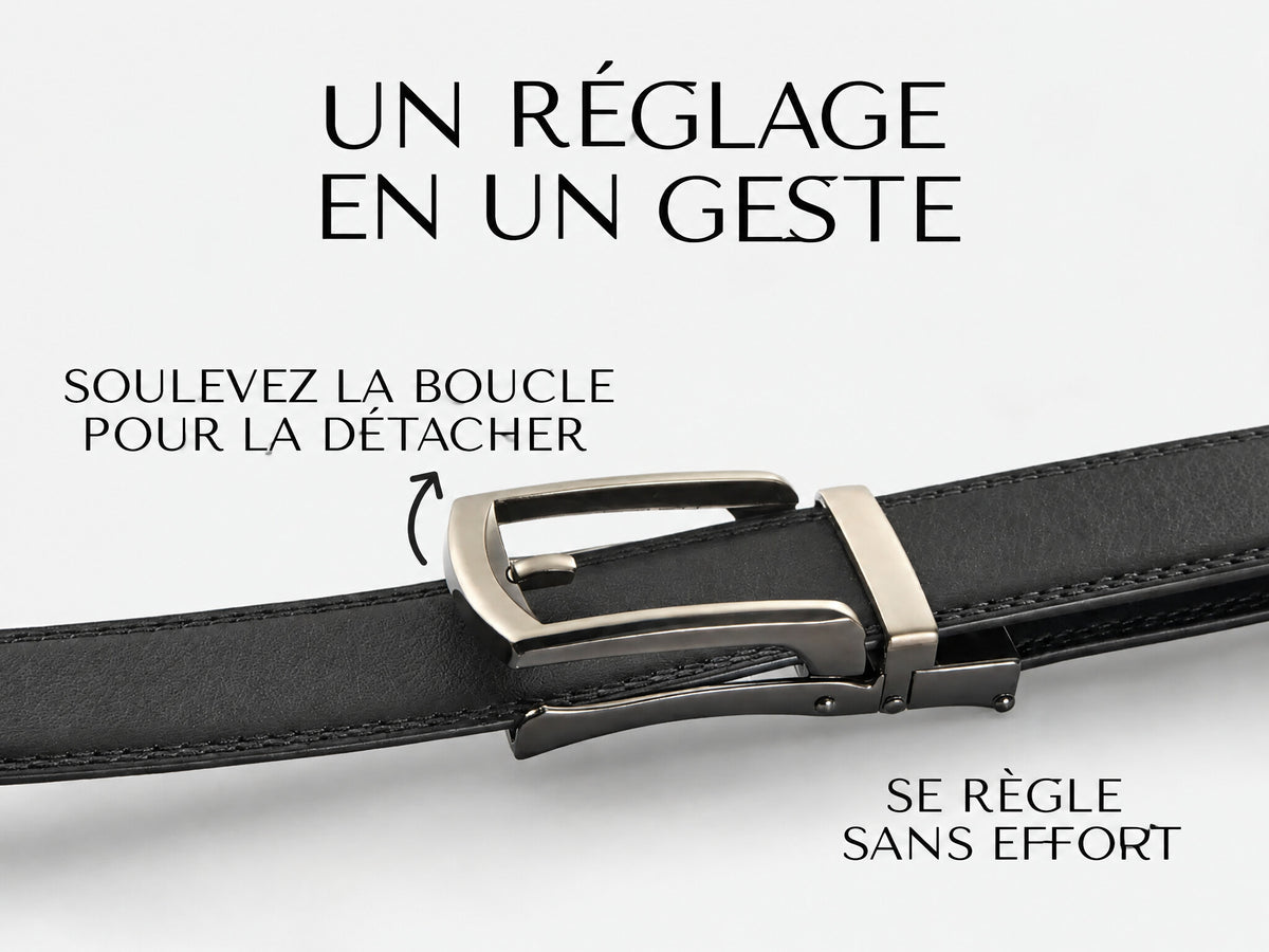 Honoré, ceinture en cuir à cliquet