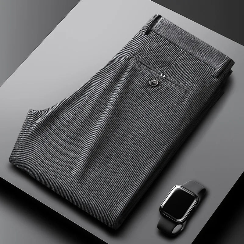 Clément, pantalon en velours côtelé gris - vue 1