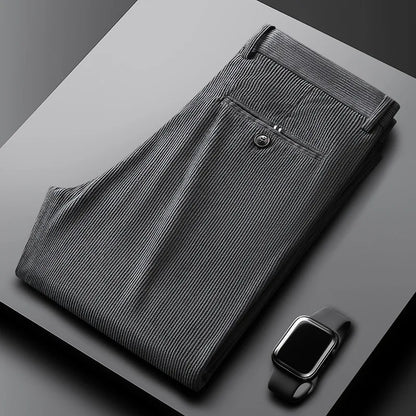 Clément, pantalon en velours côtelé gris - vue 1