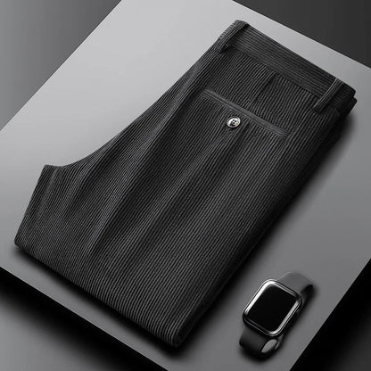 Clément, pantalon en velours côtelé noir - vue 1