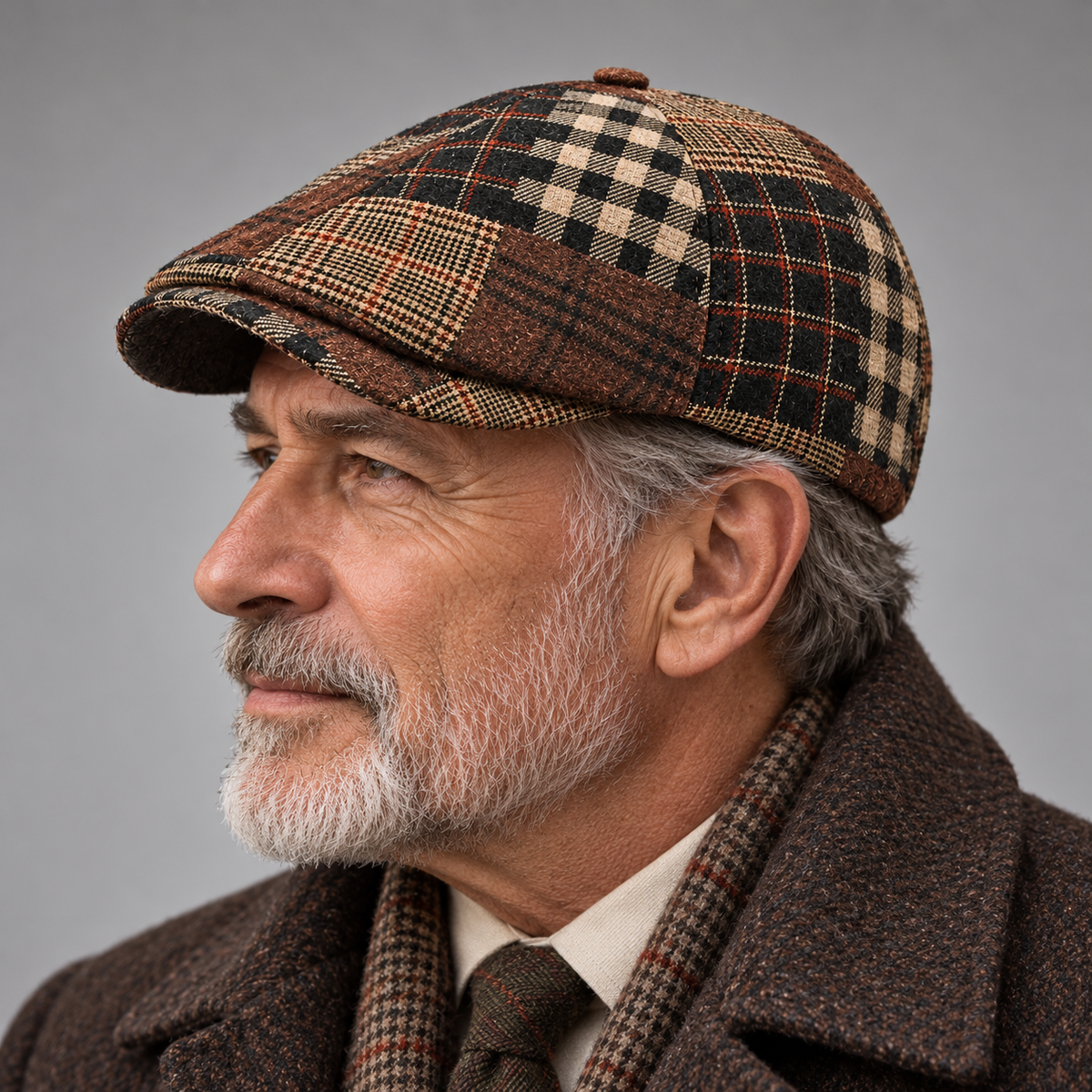 Casquette gavroche patchwork portée