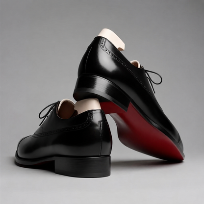 Édouard, richelieus en cuir noir semelle rouge homme - vue 5