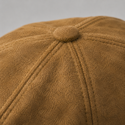 Félix, casquette en daim : bouton sur le dessus