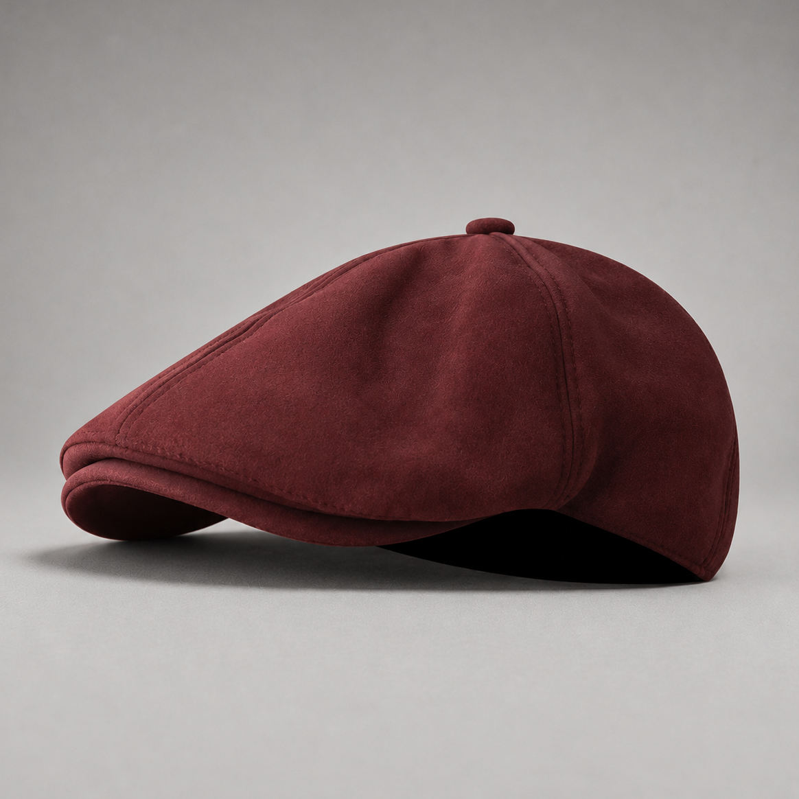 Félix, casquette gavroche en daim bordeaux