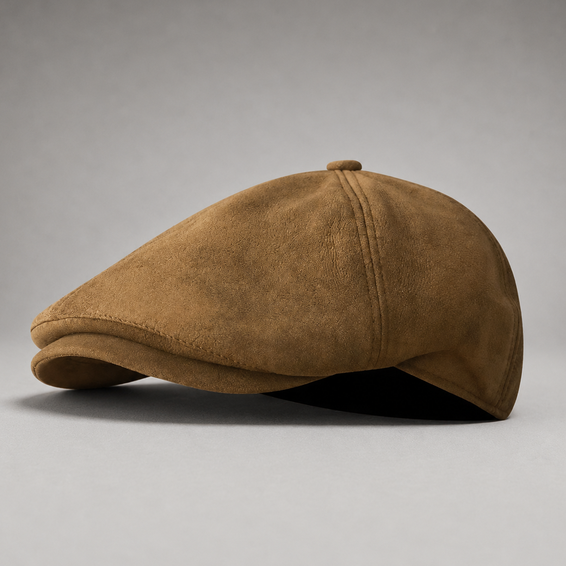 Félix, casquette gavroche en daim camel