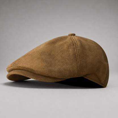 Félix, casquette gavroche en daim camel