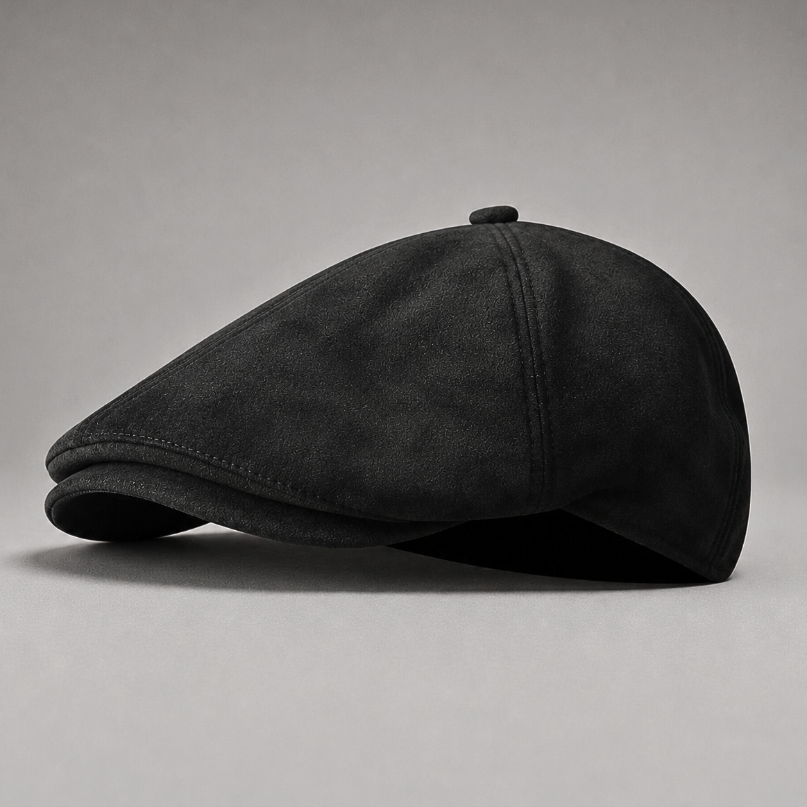 Félix, casquette gavroche en daim noir